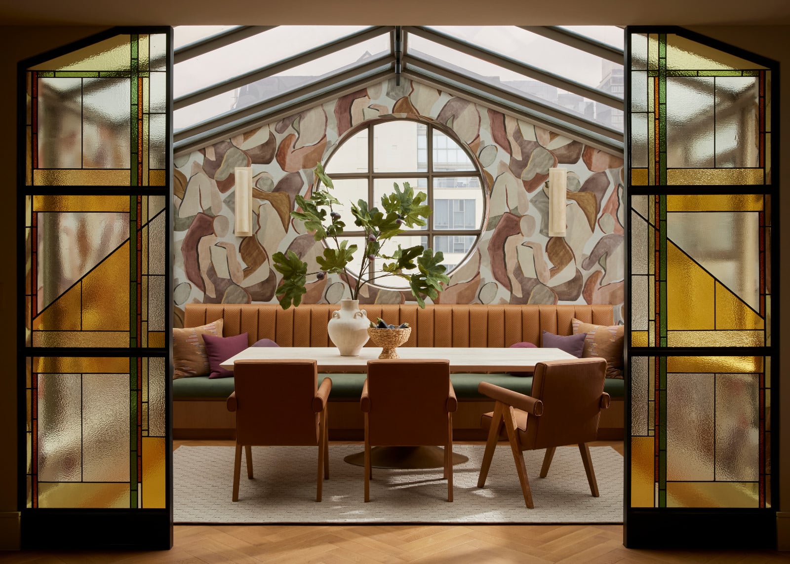 The dining room of a 1980s penthouse, renovated by Dvira Interiors in Toronto, Canada