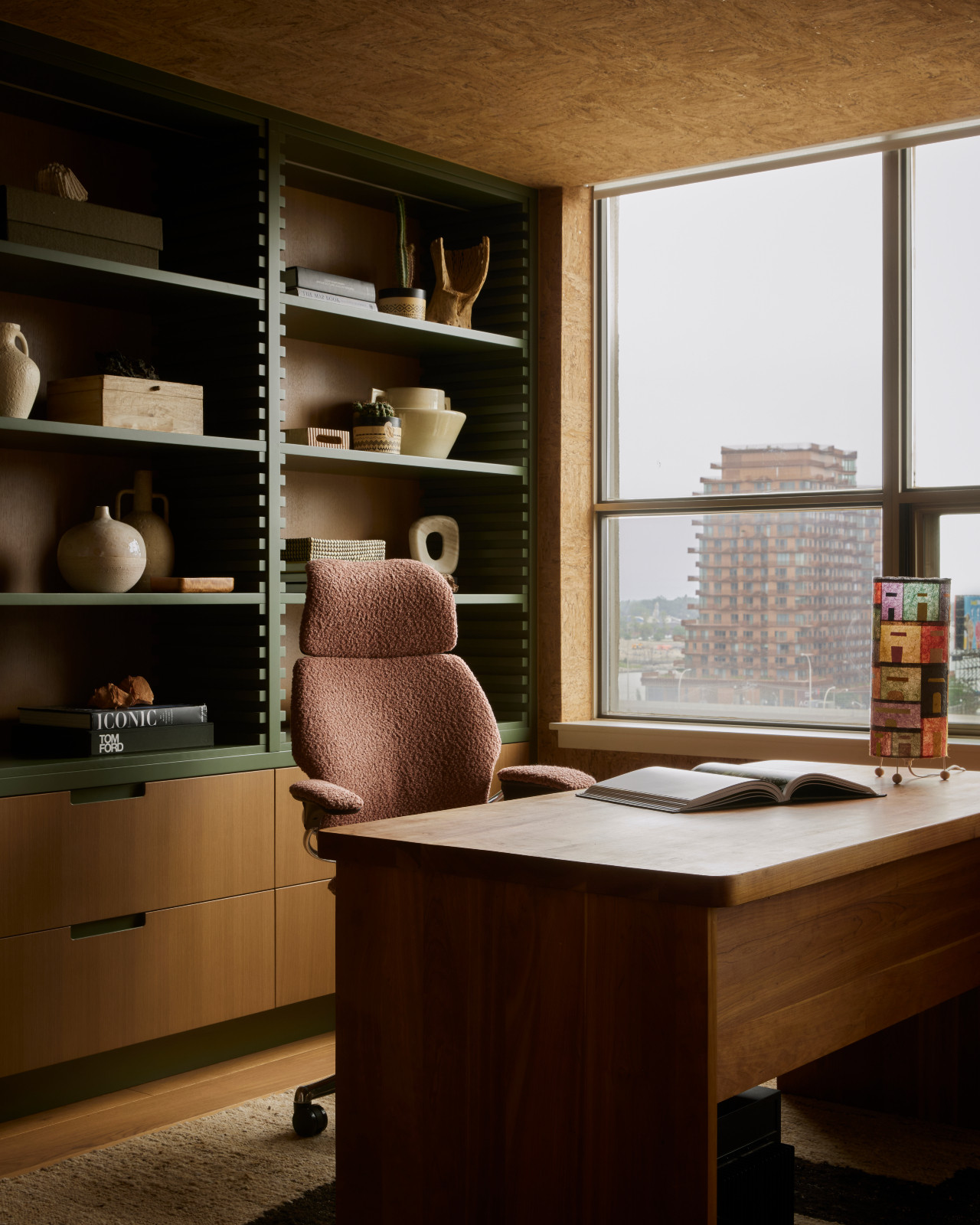 The home office of a 1980s penthouse, renovated by Dvira Interiors in Toronto, Canada