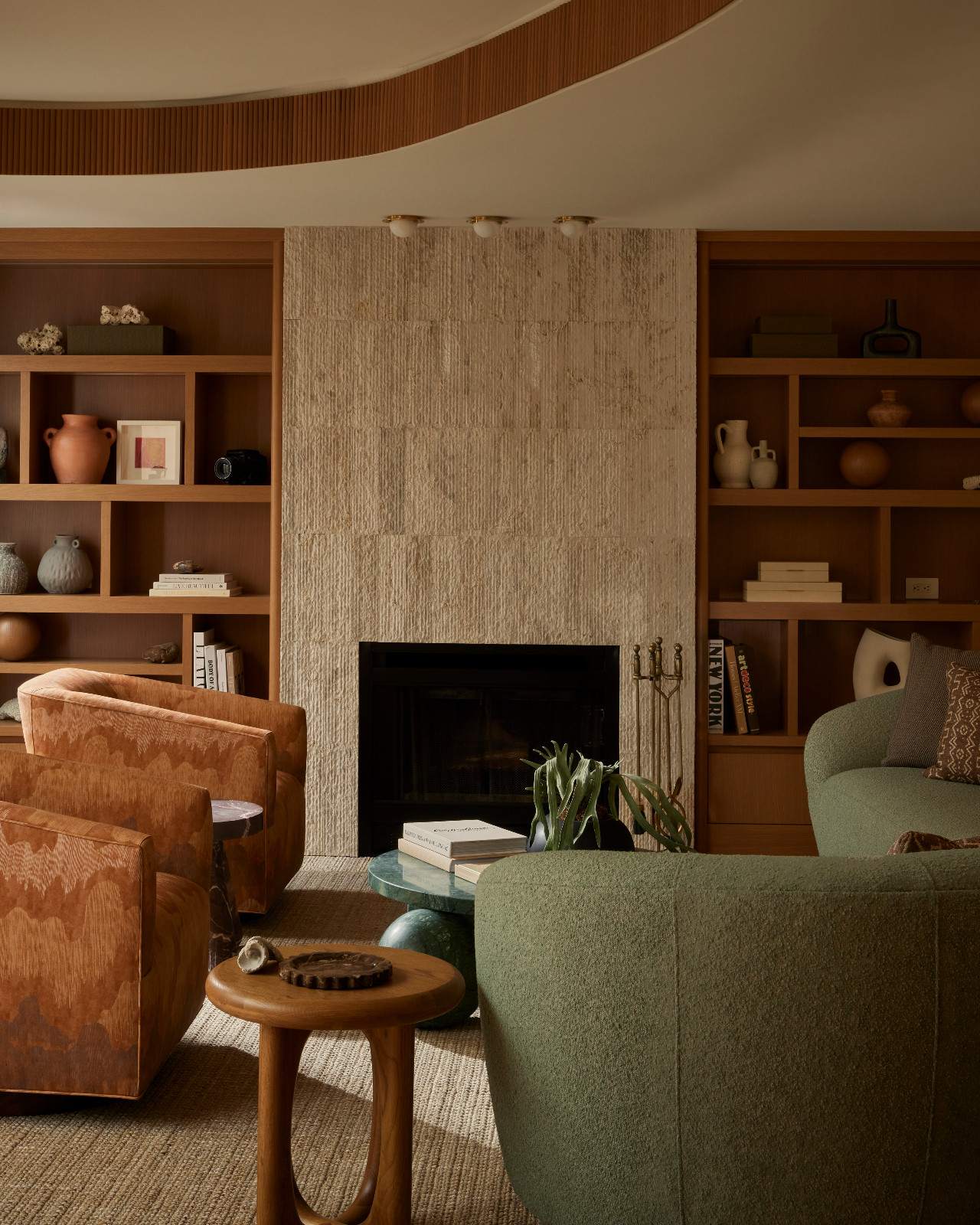The living room of a 1980s penthouse, renovated by Dvira Interiors in Toronto, Canada