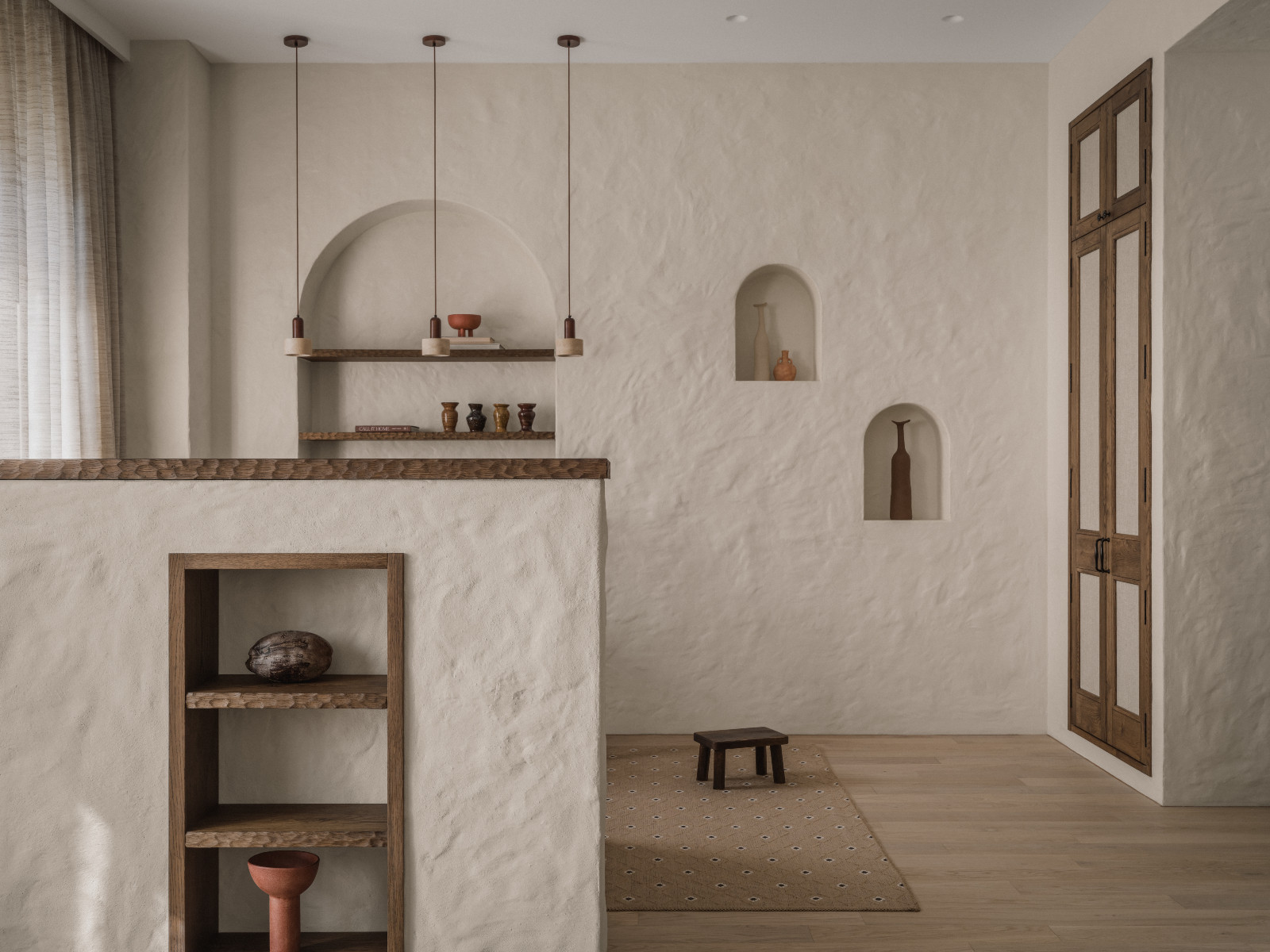 The living room of an Almaty, Kazakhstan family apartment designed by Kamilya Zhakypova of Alchemia.group