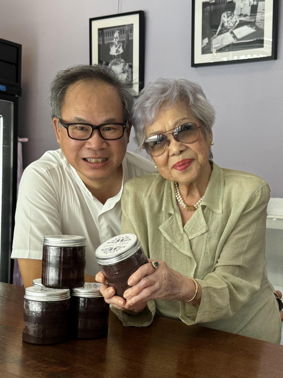 Jason Kwan with Violet Kwan, the founder of Lana Cakes