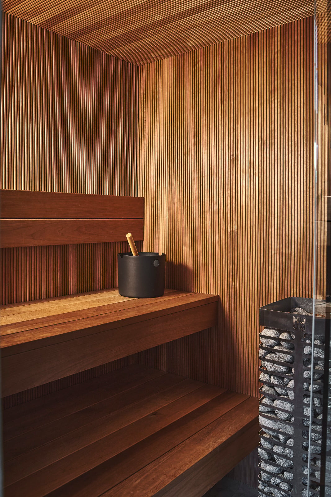The sauna of a Notting Hill home by Project London