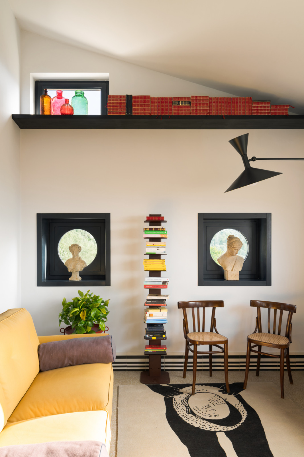 A vibrant living room setup in a Sorrento, southern Italy home designed by Valentina Autiero