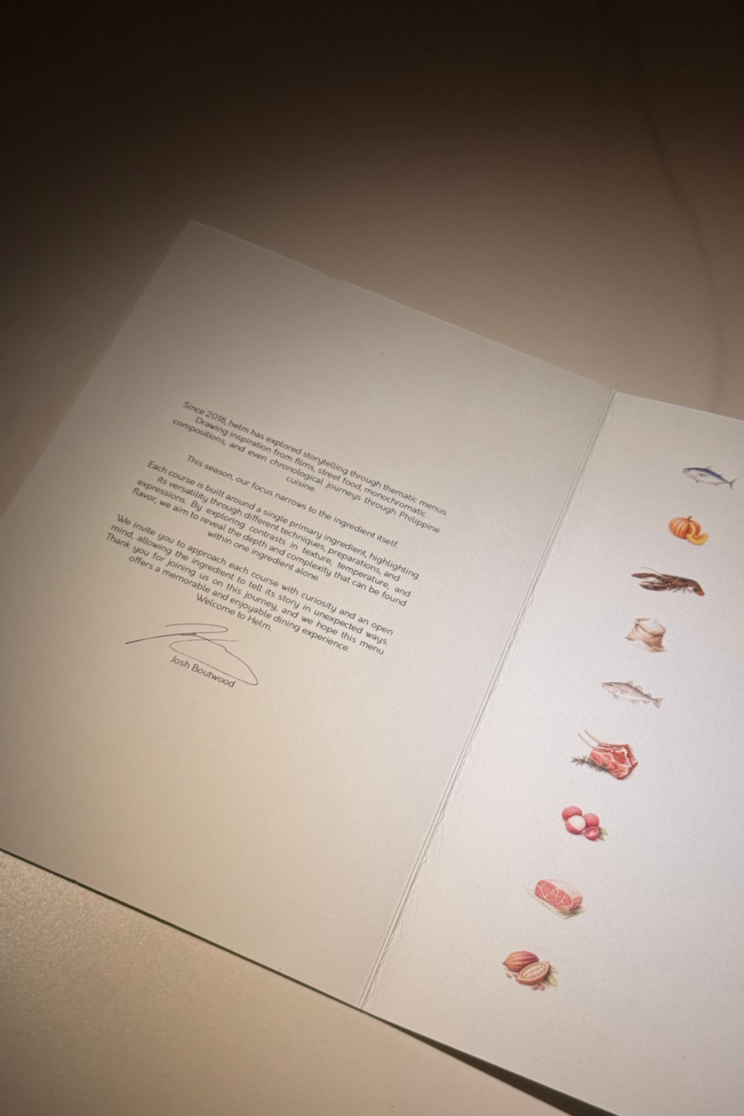 Helm's new Single Ingredient menu by chef Josh Boutwood