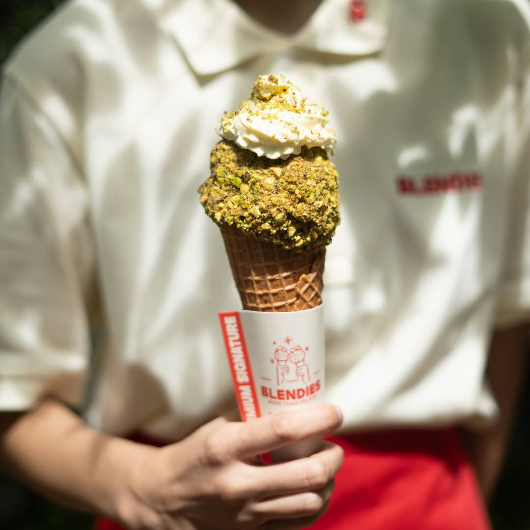 Blendies introduces its new Premium Signature pistachio-crusted ice cream, topped with whipped cream.