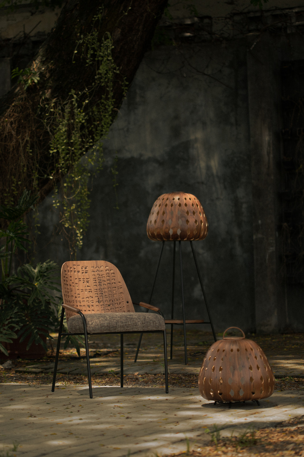 Hatch Dining Chair and Tulip Floor Lamp by Guia Viray and Triboa Bay Living at the Tomorrow exhibit for Jia Curated