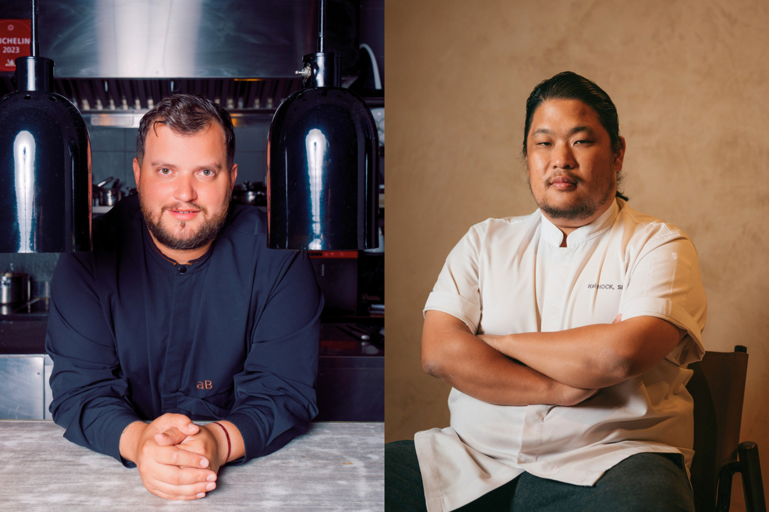Chef Kim Hock Su (right) and chef Agustin Balbi.