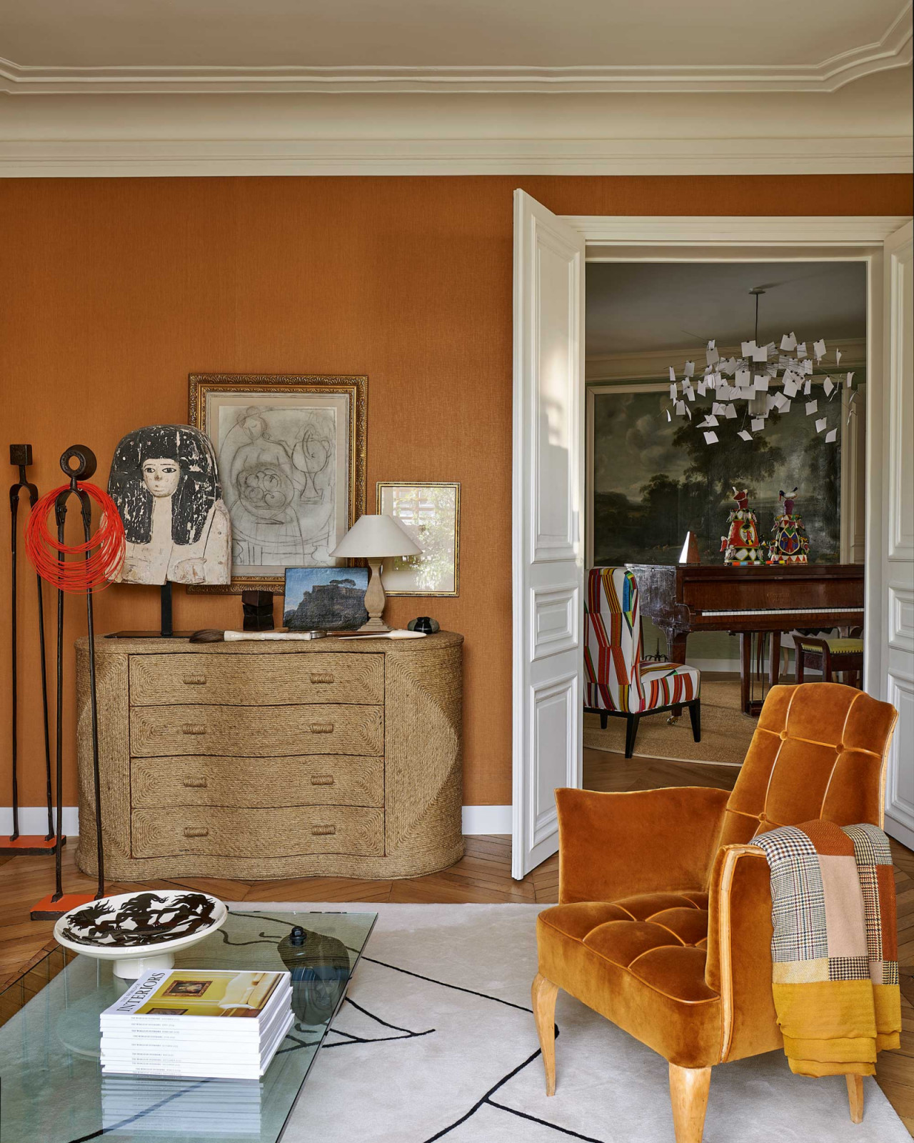 This room opens into the rounded entryway