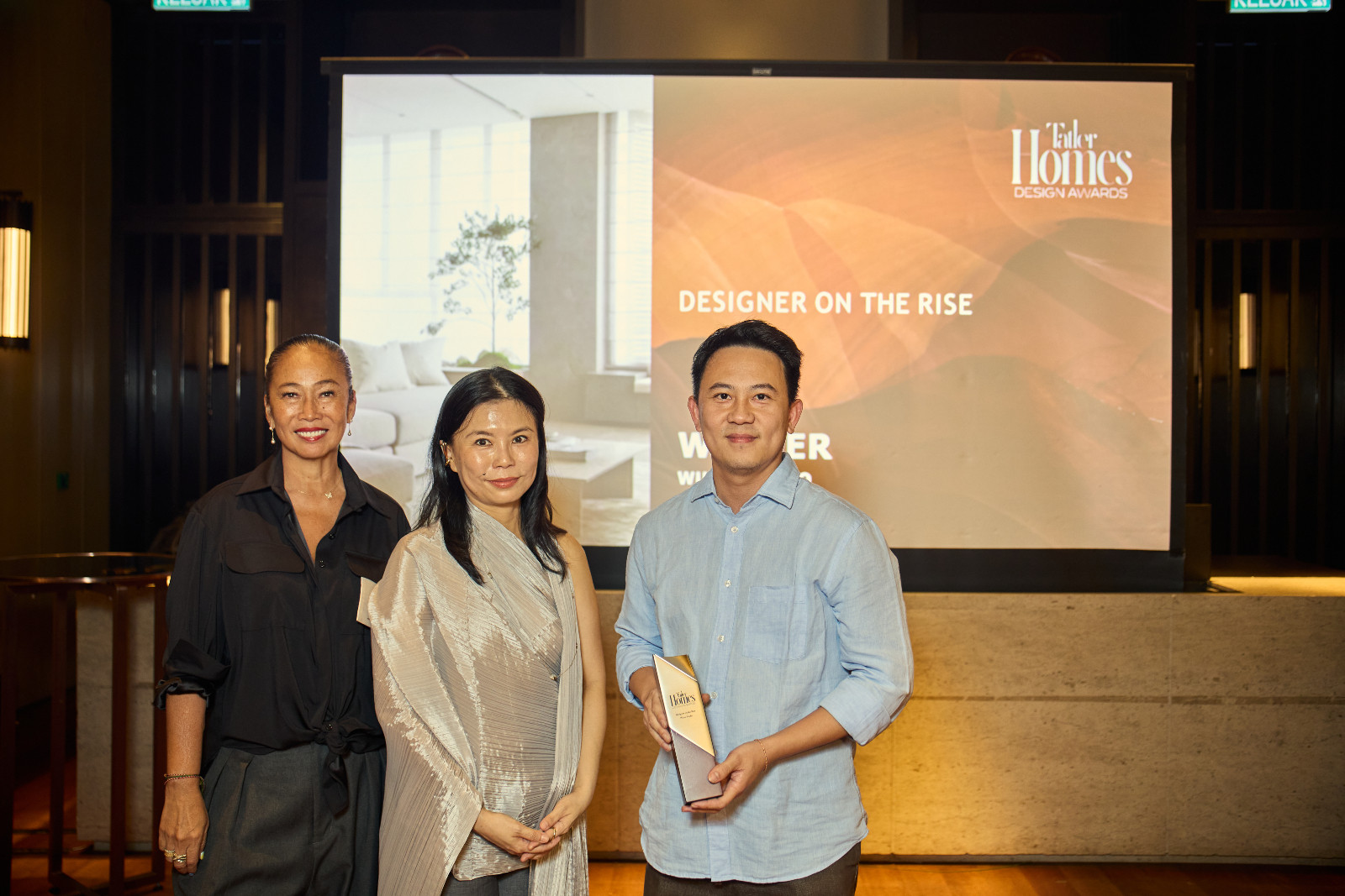 The Designer on the Rise accolade was presented to Dom Tee(?) of Wuuu Studio