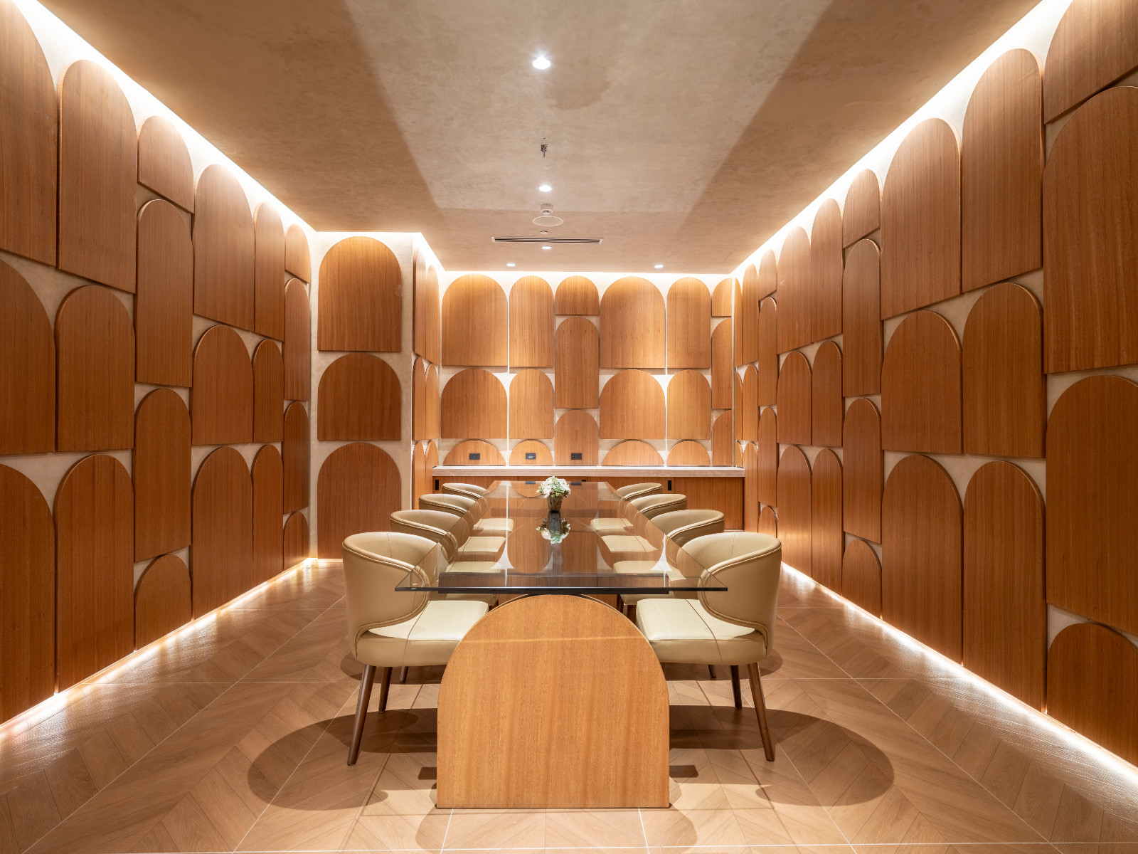 The private meeting room of the First Meridian Lounge of NAIA Terminal 3, designed by Carlo Calma