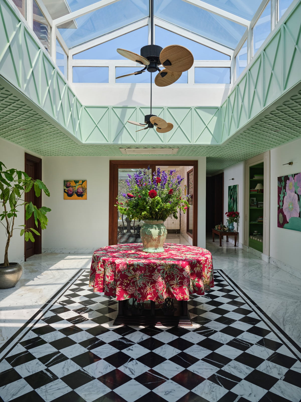 The entryway of a Meerut, India home designed by Sian Architects