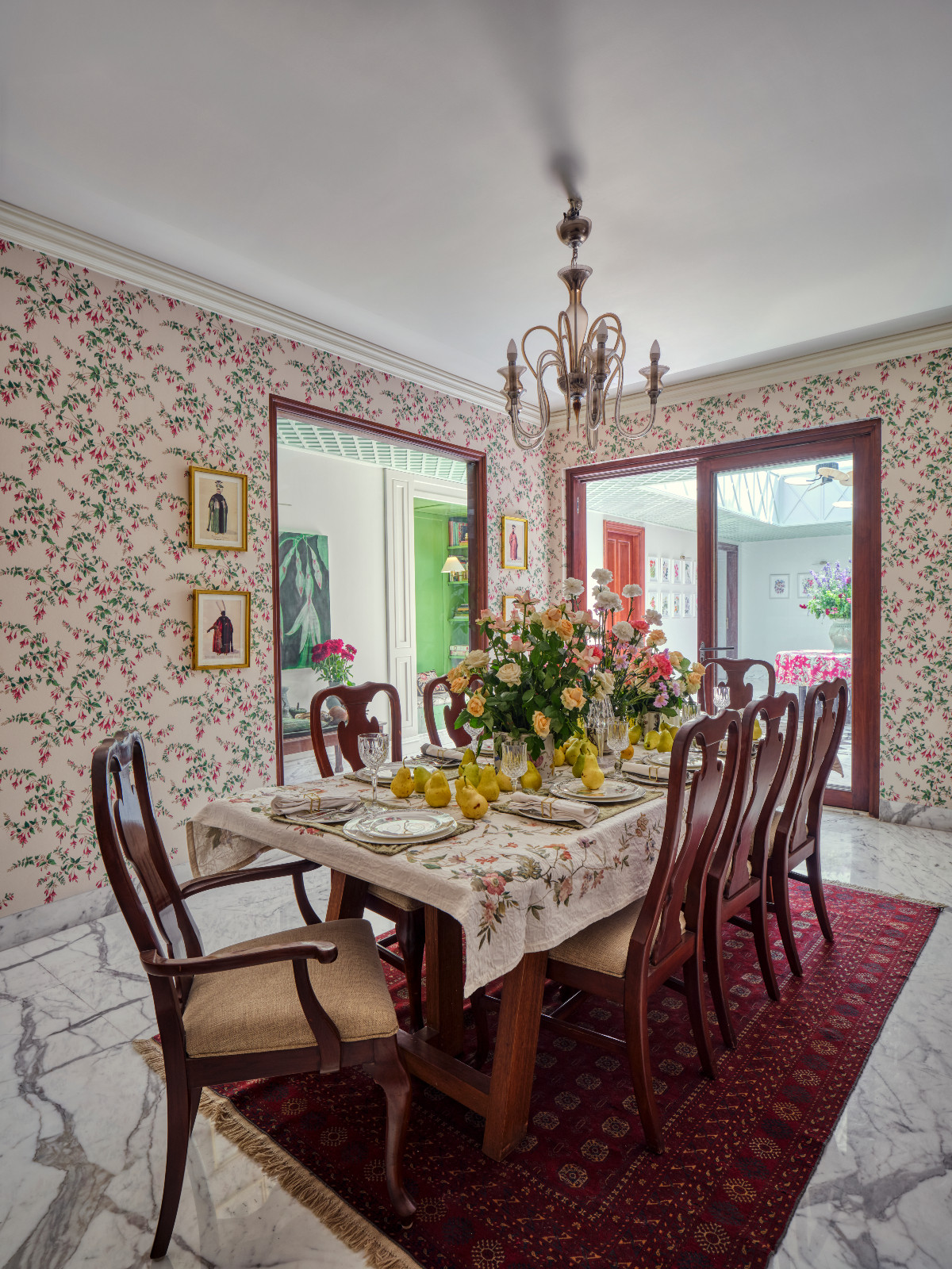 The dining room of a Meerut, India home designed by Sian Architects