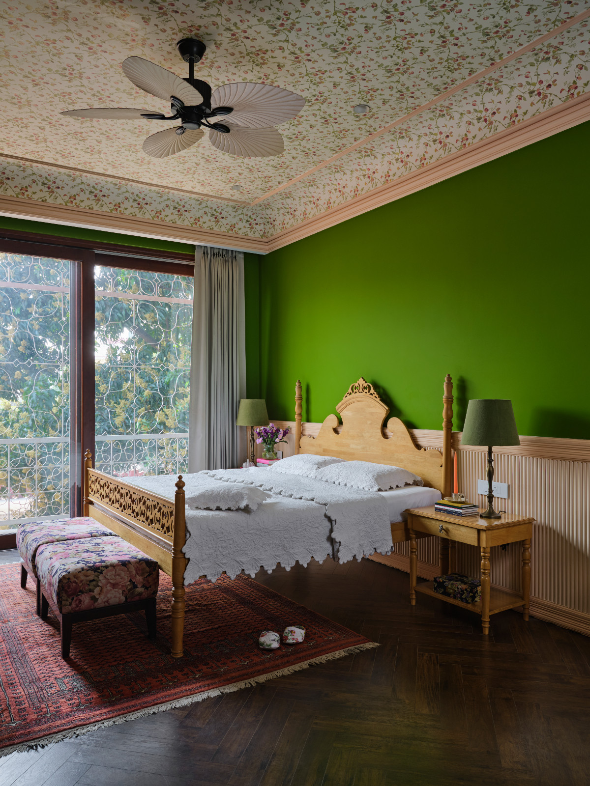 The bedroom of a Meerut, India home designed by Sian Architects