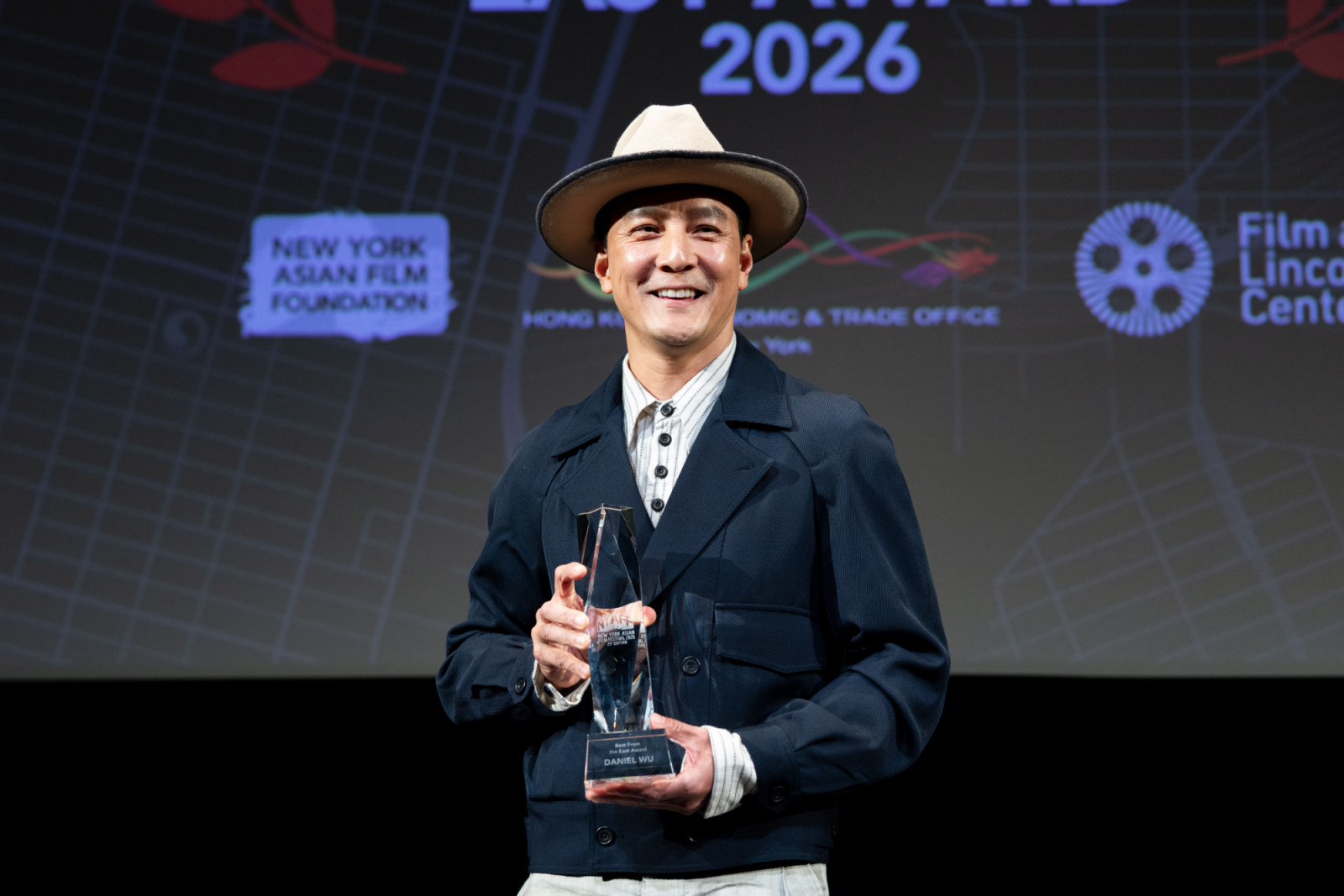 Daniel Wu accepts the Best from the East Award during the New York Asian Film Festival (Photo: Crystal Li)