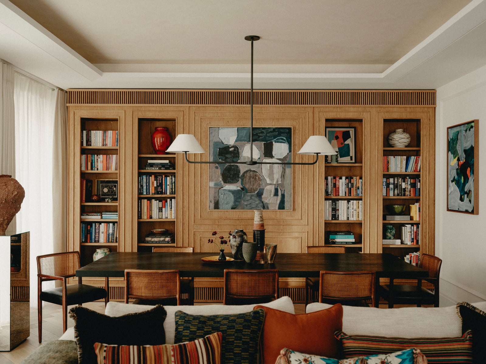 The dining area of an art-filled Belgravia, London home designed by Studio Vero