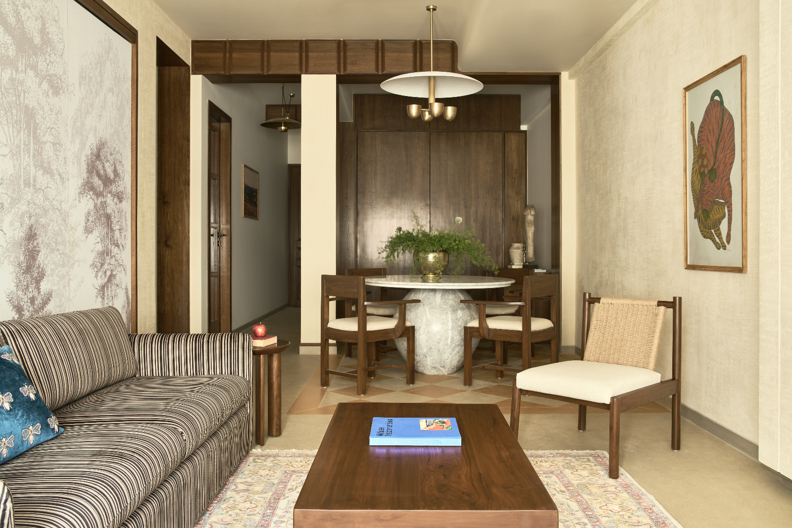 The living room in an Art Deco home by The Last Goldfish in Mumbai, India