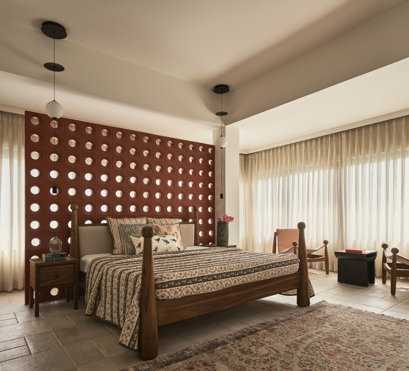 The bedroom in an Art Deco home by The Last Goldfish in Mumbai, India