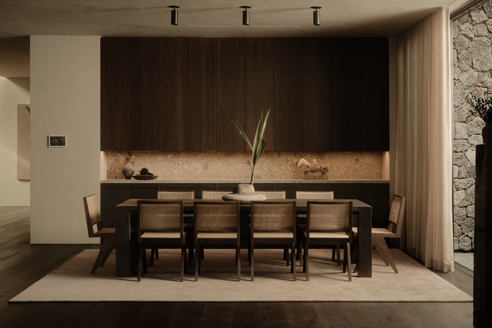 The dining area of a Los Angeles home by SLS Properties