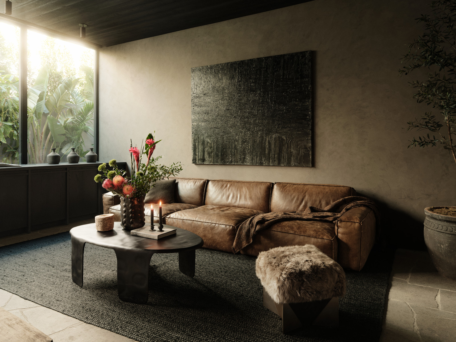 The living room of a Los Angeles home by SLS Properties