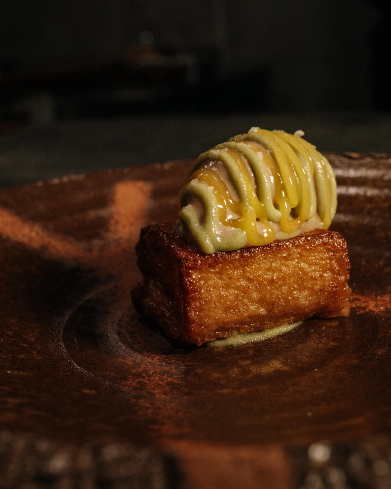 Brioche, burnt sourdough ice cream, kaya