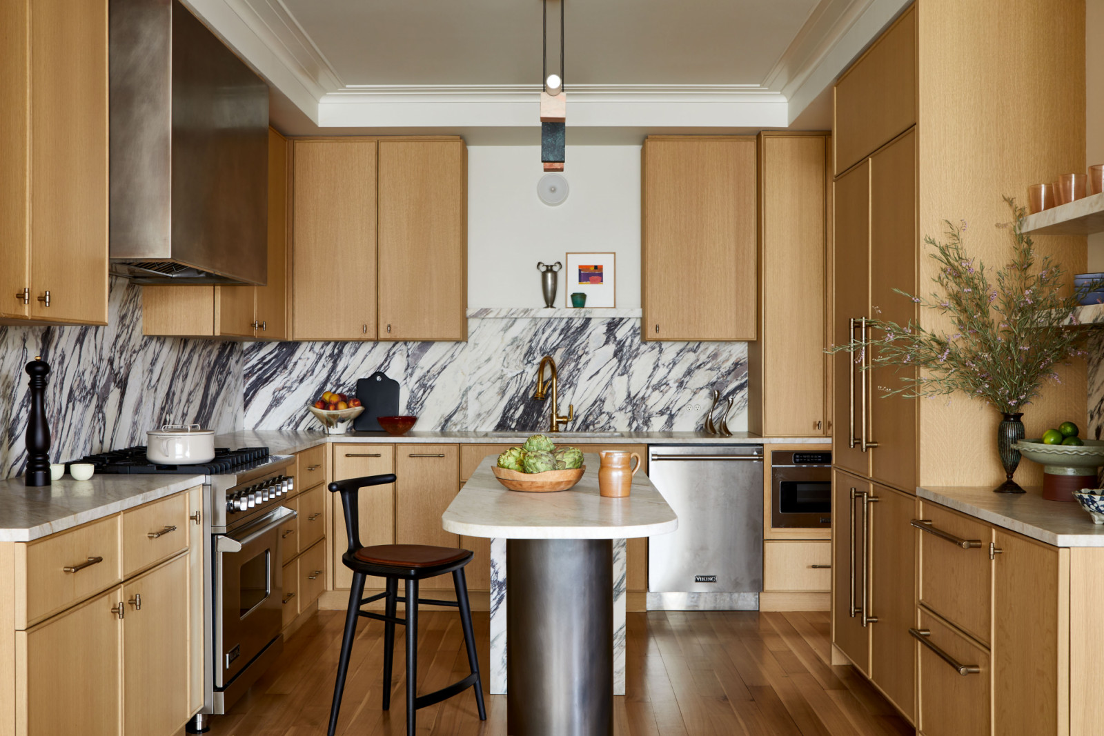 The kitchen of a family's New York City apartment by Rachel Sloane Interiors