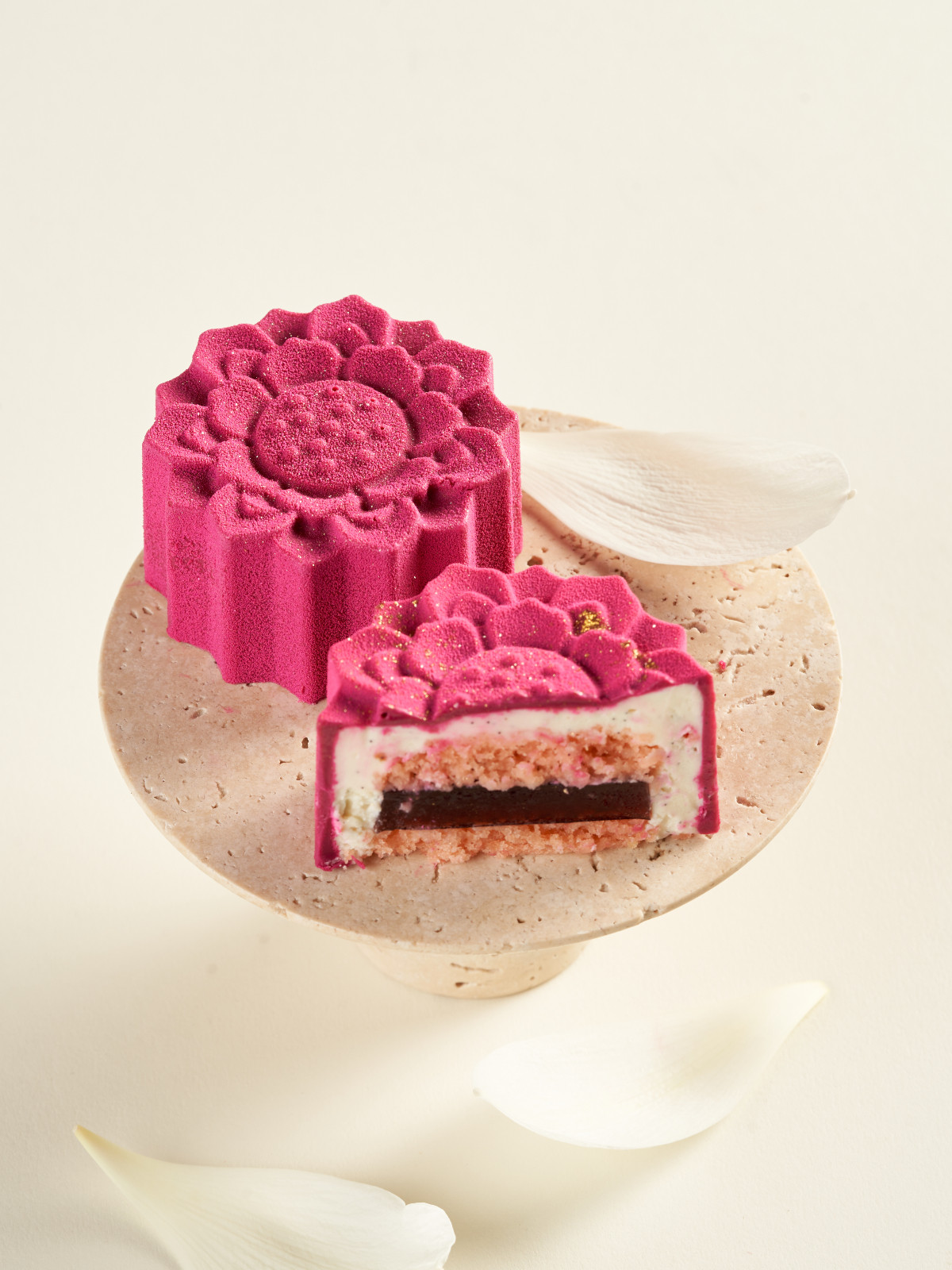 Hibiscus Coconut mooncake