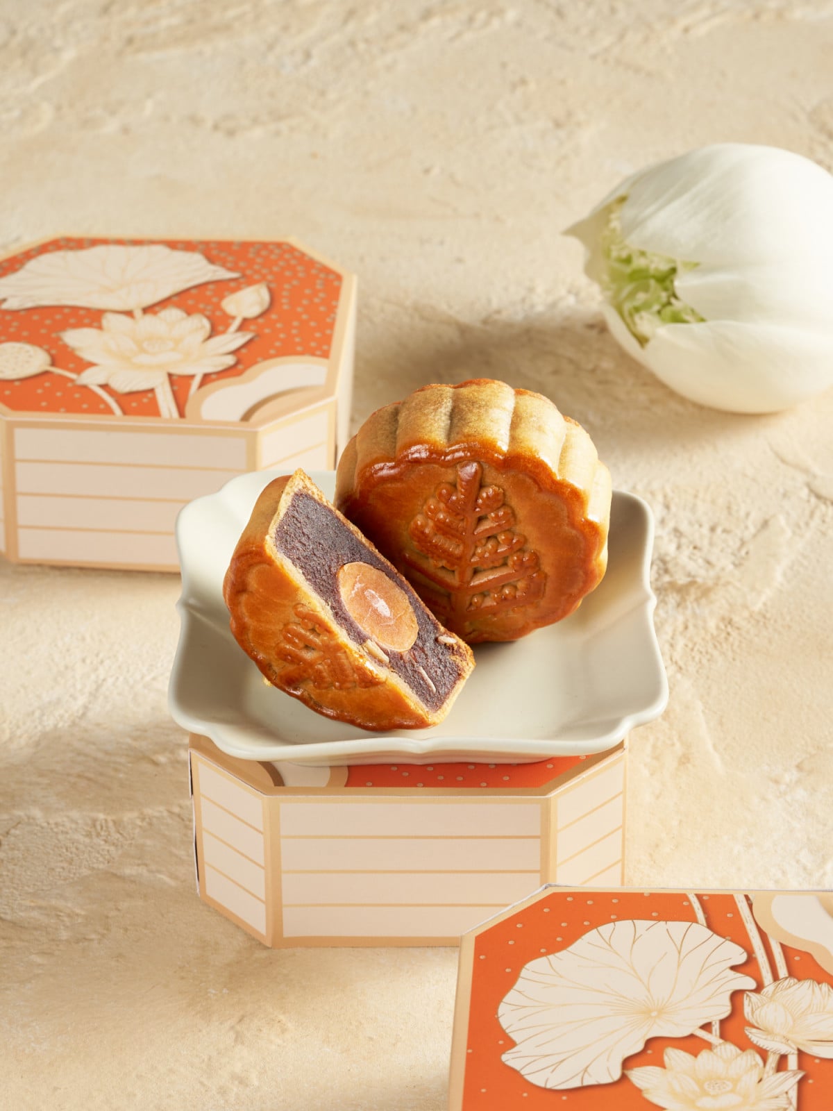 Red Bean Egg Yolk mooncake