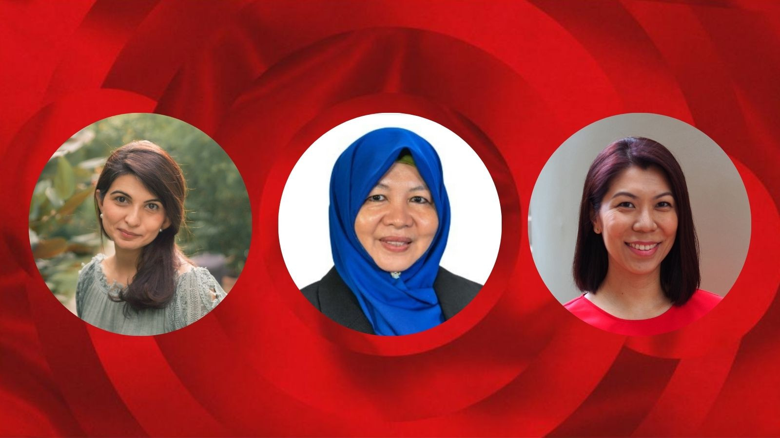 The Front & Female Social Impact Award nominees: Sapna Kewalramani; Dr Rohana Ithnin; Jennifer Heng