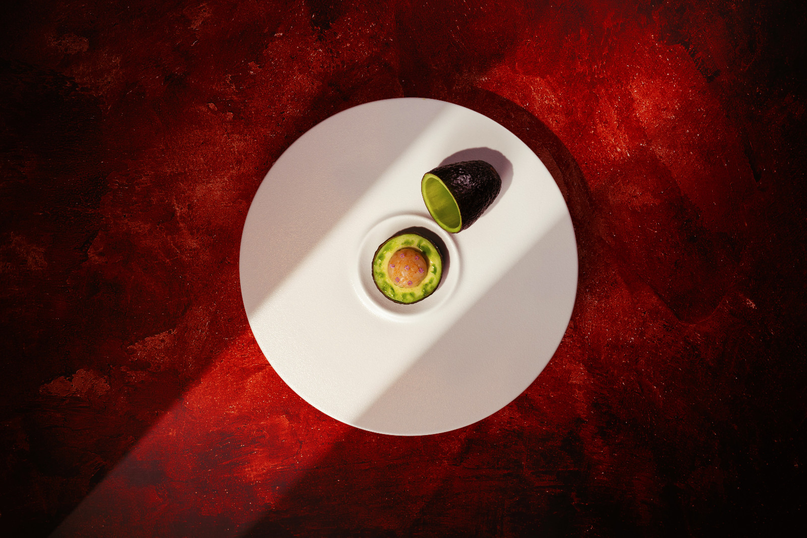 Shiro ebi, avocado & burrata