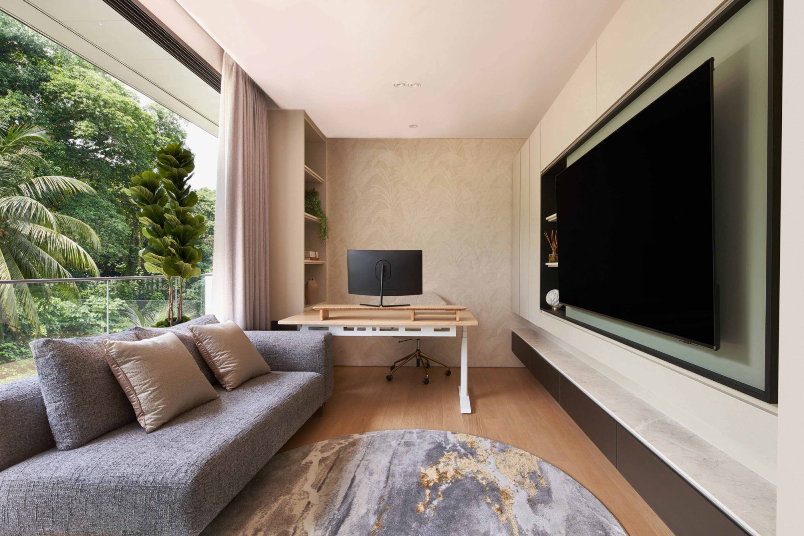Greenery forms a living backdrop to Aurum CEO’s study and TV room