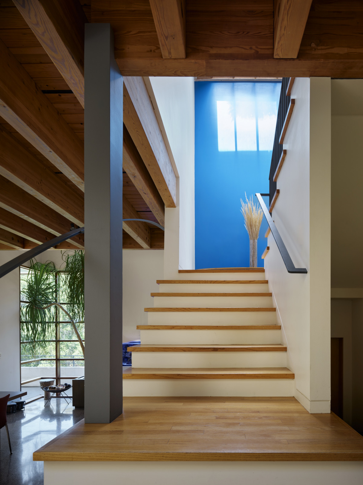 The stairway of Robert Swatt's family home in Lafayette, California