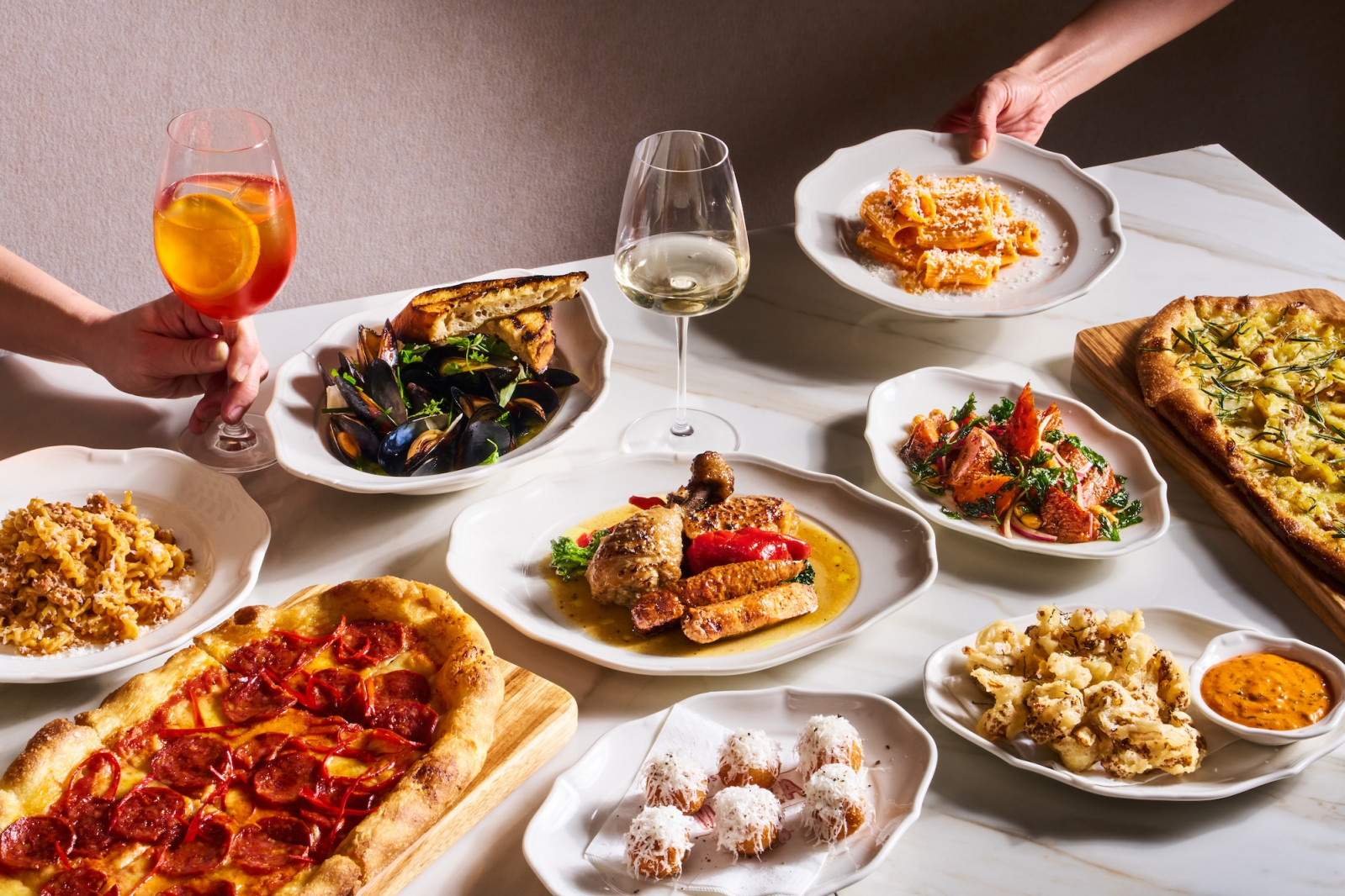 Osteria Mozza’s selection of pizza alla ala,