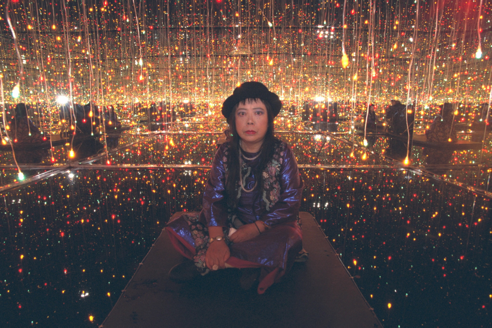 Yayoi Kusama  exhibition at 3 Venues, in Paris. (Photo by Alain Nogues/Sygma/Sygma via Getty Images)