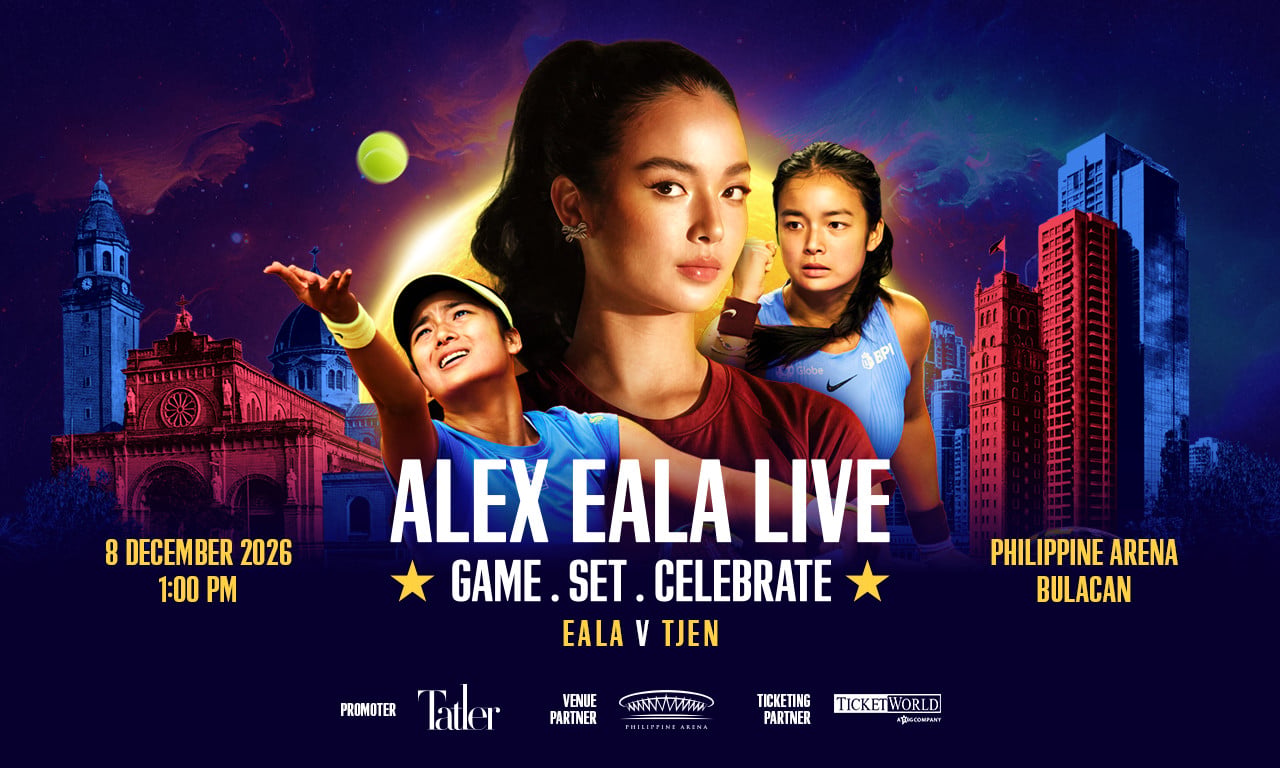 Official poster of ‘Alex Eala Live: Game. Set. Celebrate’ happening on December 8, 2026 at Philippine Arena