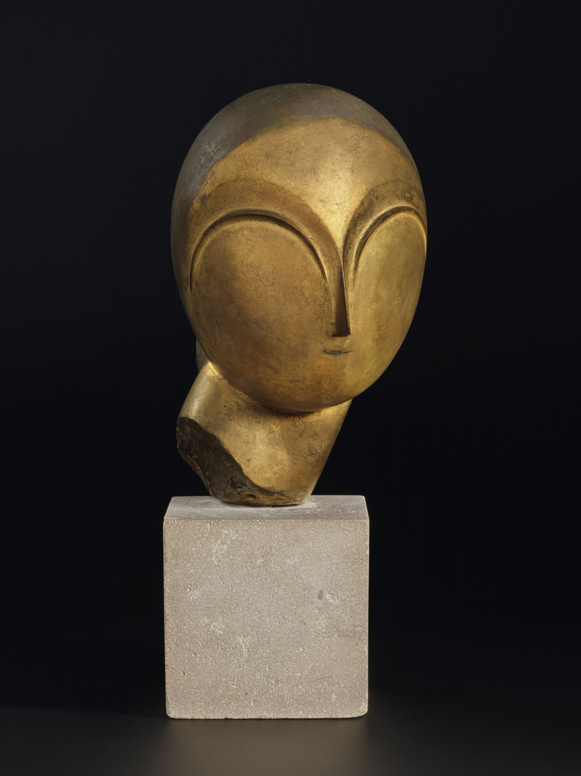 CONSTANTIN BRANCUSI (1876-1957)
Danaïde
signed and stamped with the foundry mark 'BRANCUSI C. VALSUANI CIRE PERDUE' (on the side of the neck)
bronze with gold leaf and black patina
Height (excluding base): 10 7⁄8 in. (27.1 cm.)
Conceived and cast circa 1913