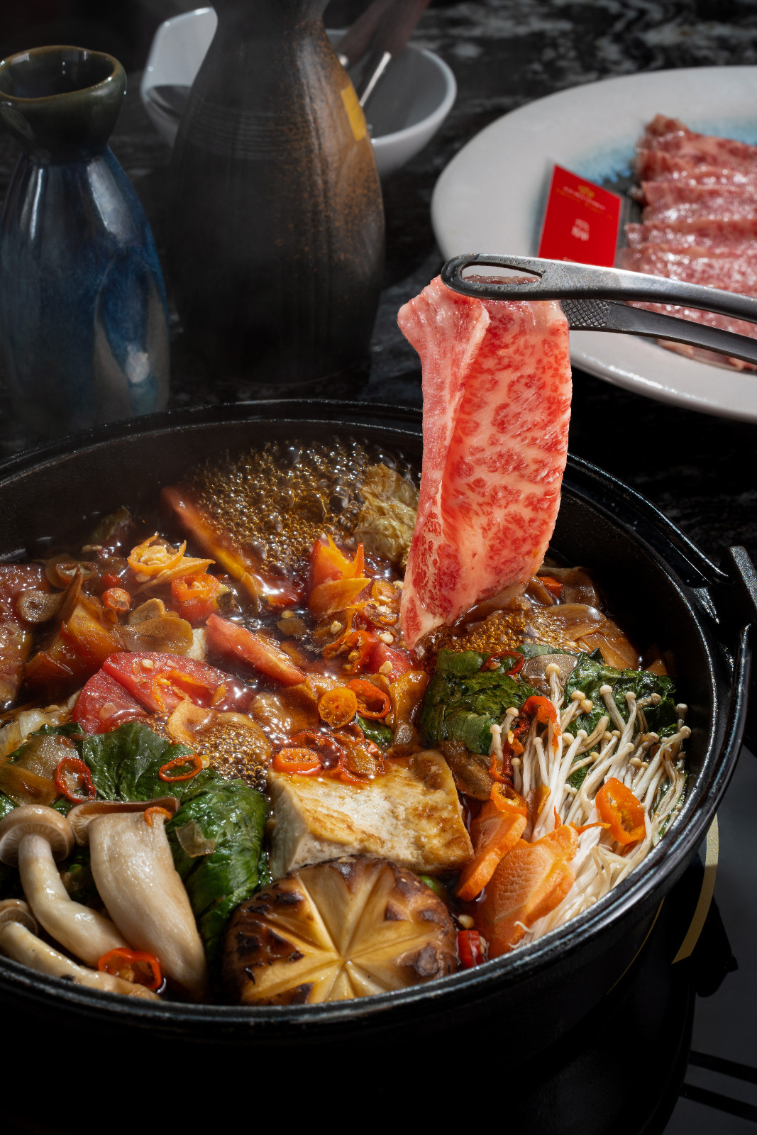 Spicy Tomato Sukiyaki, hidangan khas di Gokuniku, Jakarta