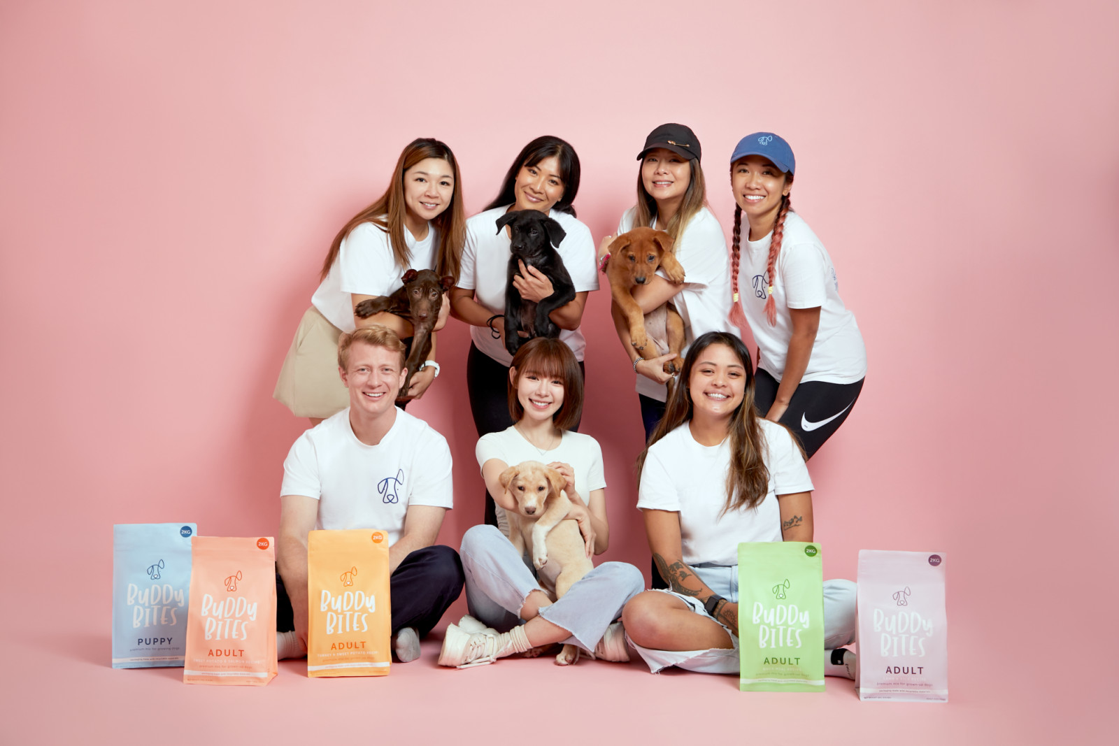 The Buddy Bites team in Hong Kong with ambassador Lin Min Chen (Photo: Buddy Bites)