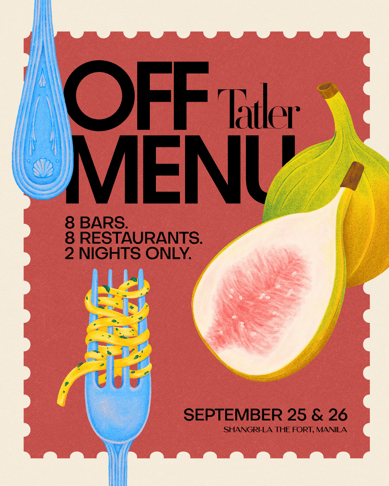 Off Menu 2026 poster designed by Sproos Creatives, with illustrations by Cha Pornea