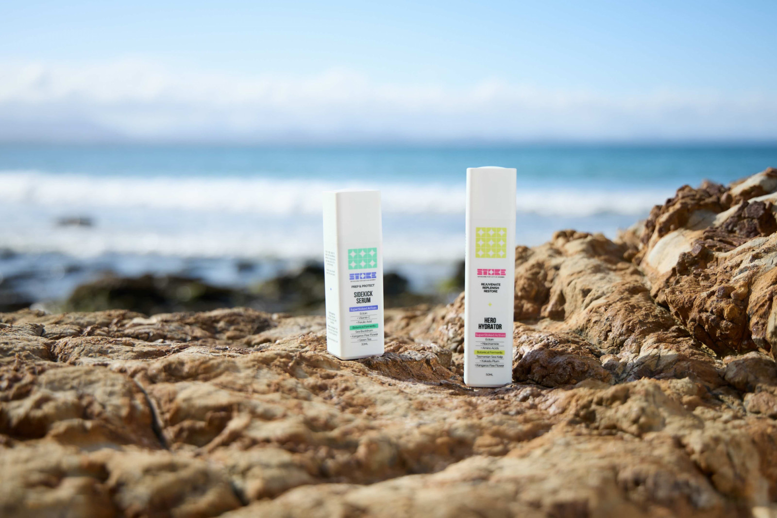 Stoke’s first two products are a serum and hydrator (Image: courtesy of Jane Lee)