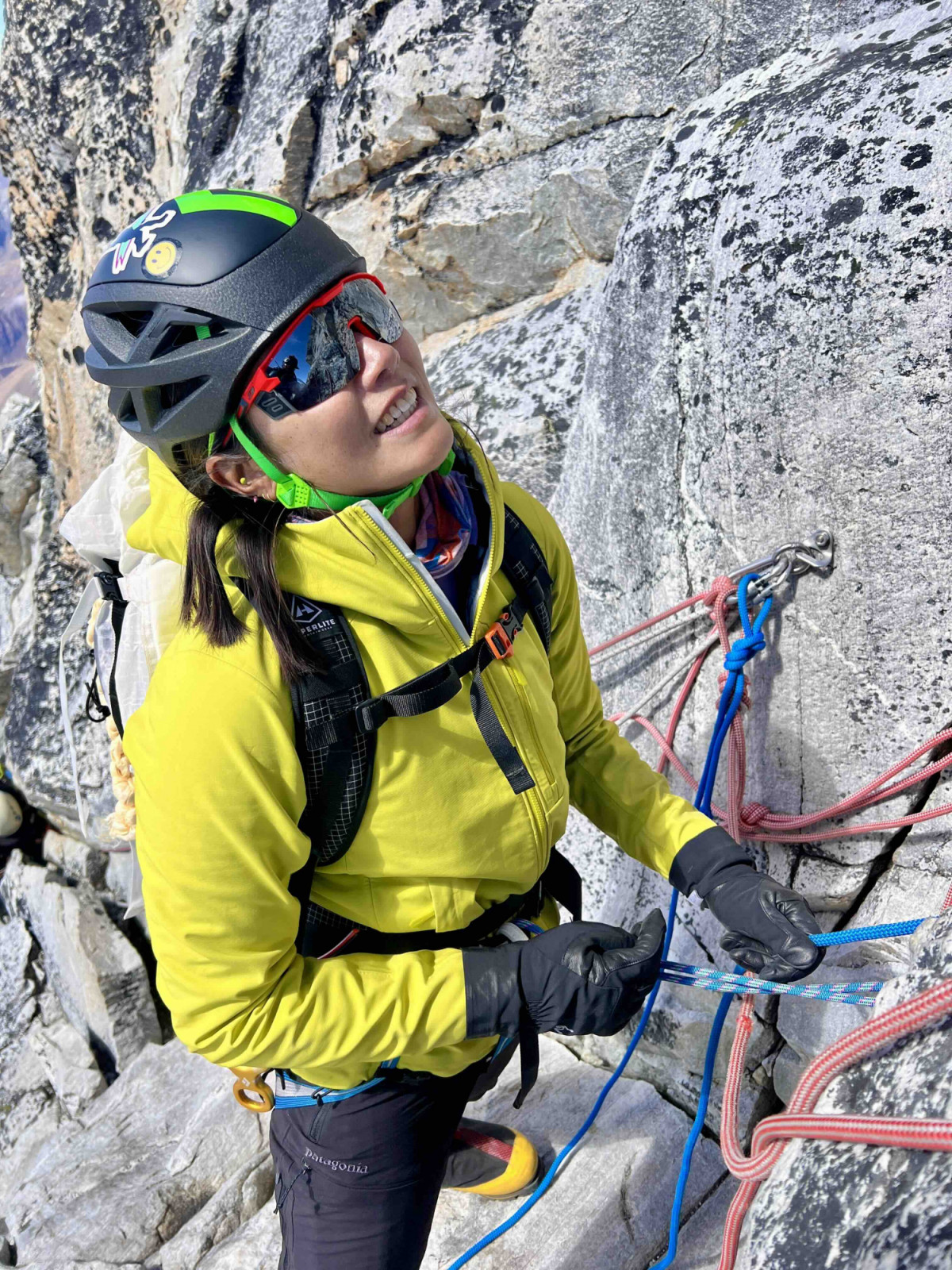 Lee climbing Ama Dablam in Nepal, with the summit in view (Image: courtesy of Jane Lee)