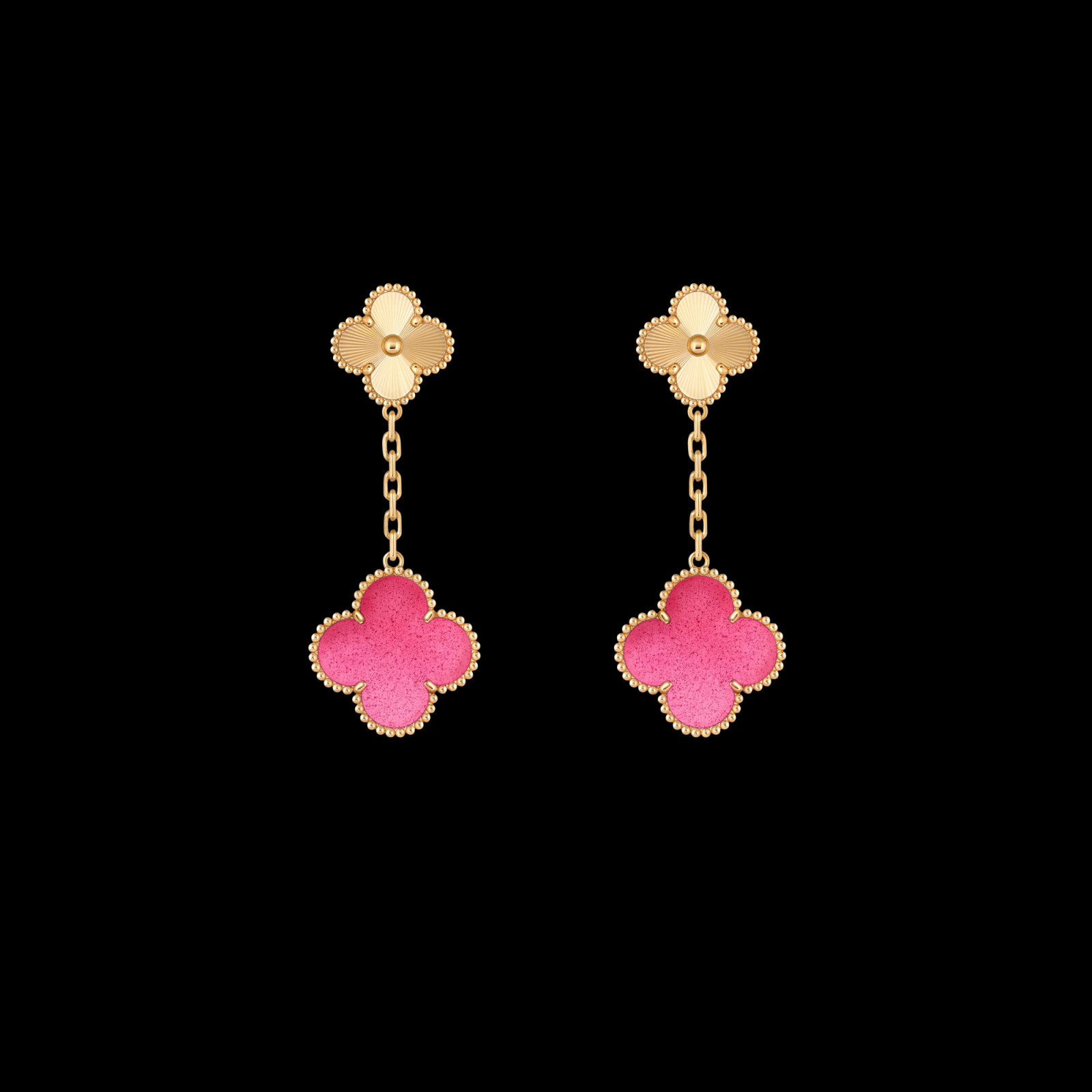 Alhambra pink enamel earrings (Photo: courtesy of Van Cleef & Arpels)