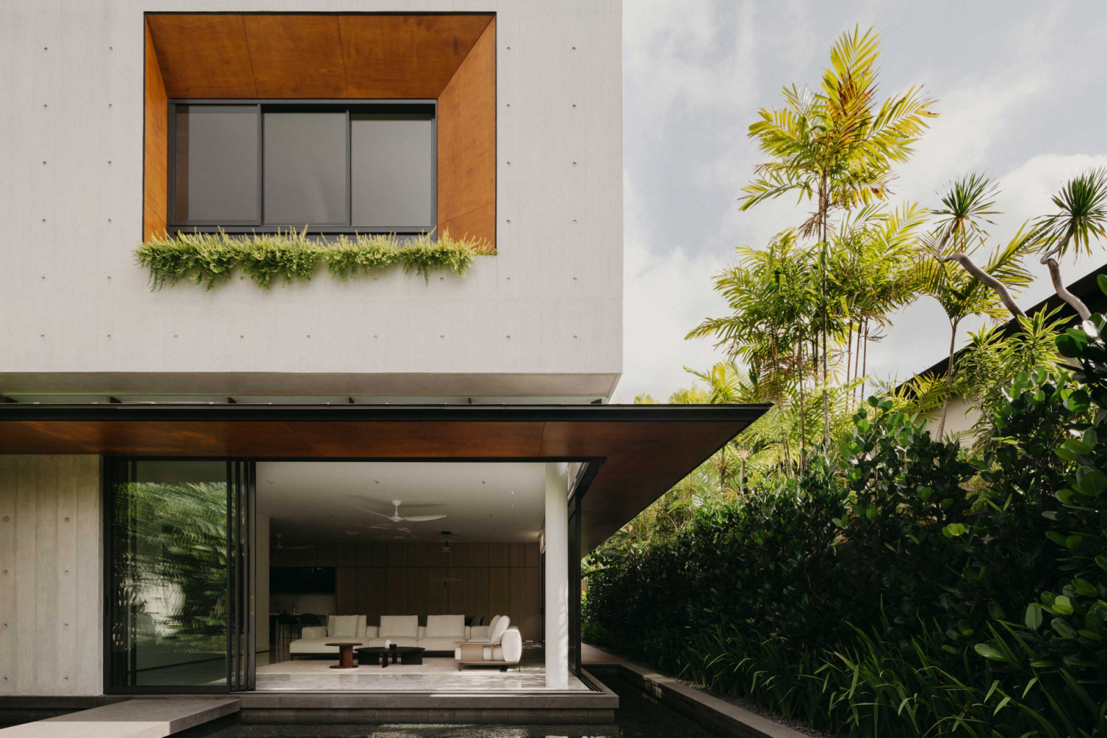 The living area opens up to nature
