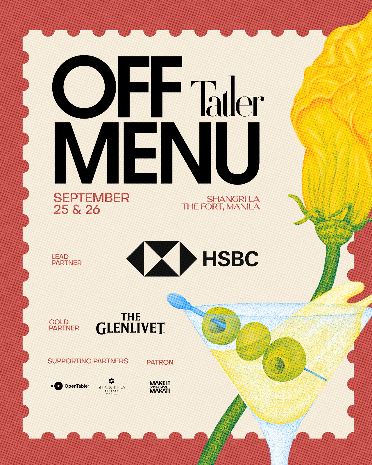 Off Menu 2026 poster designed by Sproos Creatives, with illustrations by Cha Pornea
