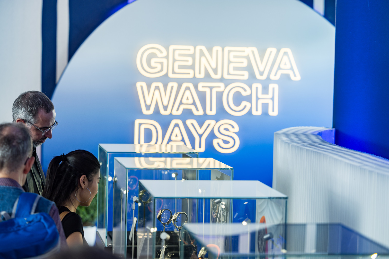 Visitors during the watchmakers exhibition Geneva Watch Days 2025, on September 4, 2025.Pierre ALBOUY / AFP