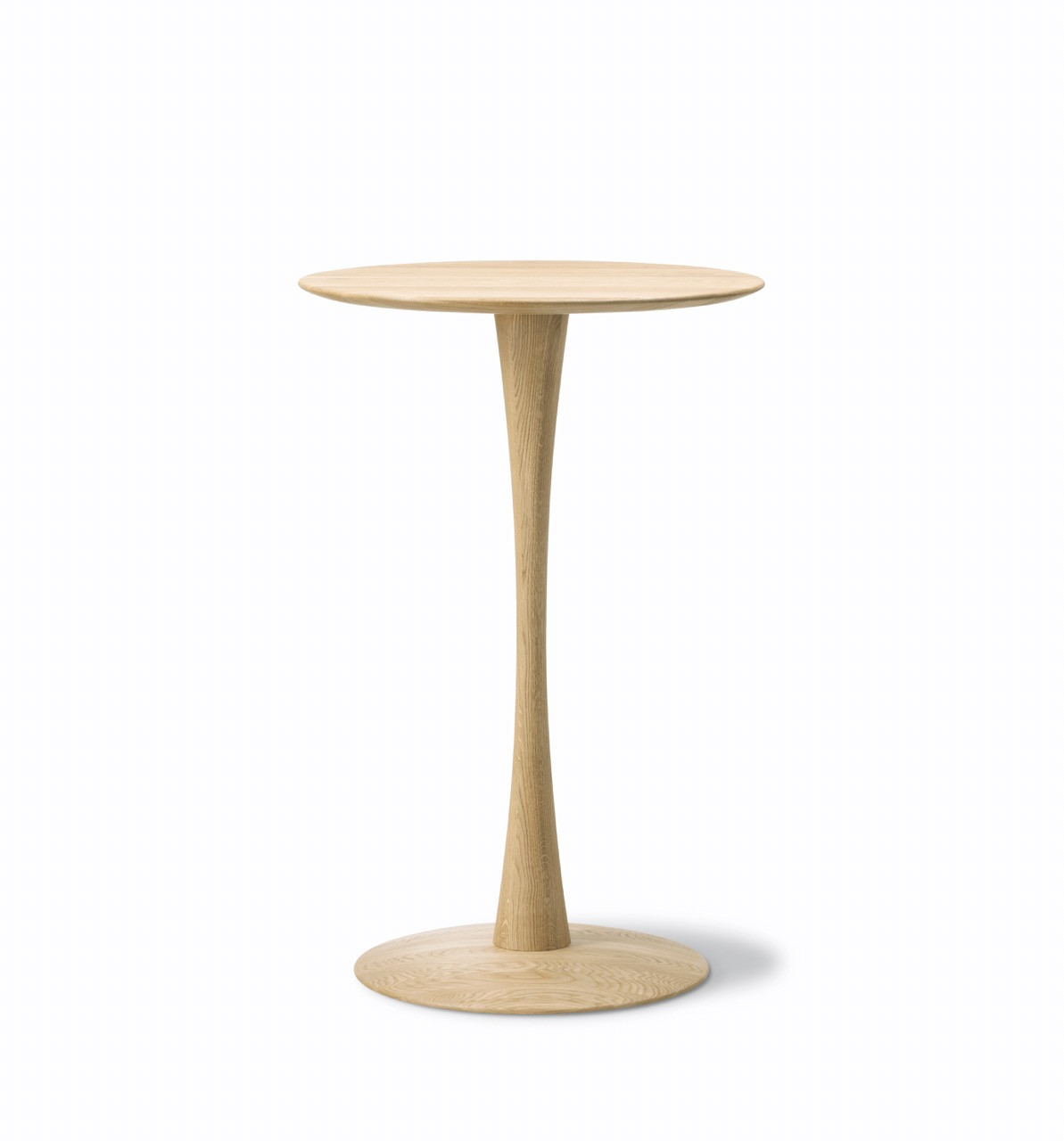 Nanna Ditzel’s 1962 Trisse stools and tables reissued in FSC-certified solid oak, by Fredericia