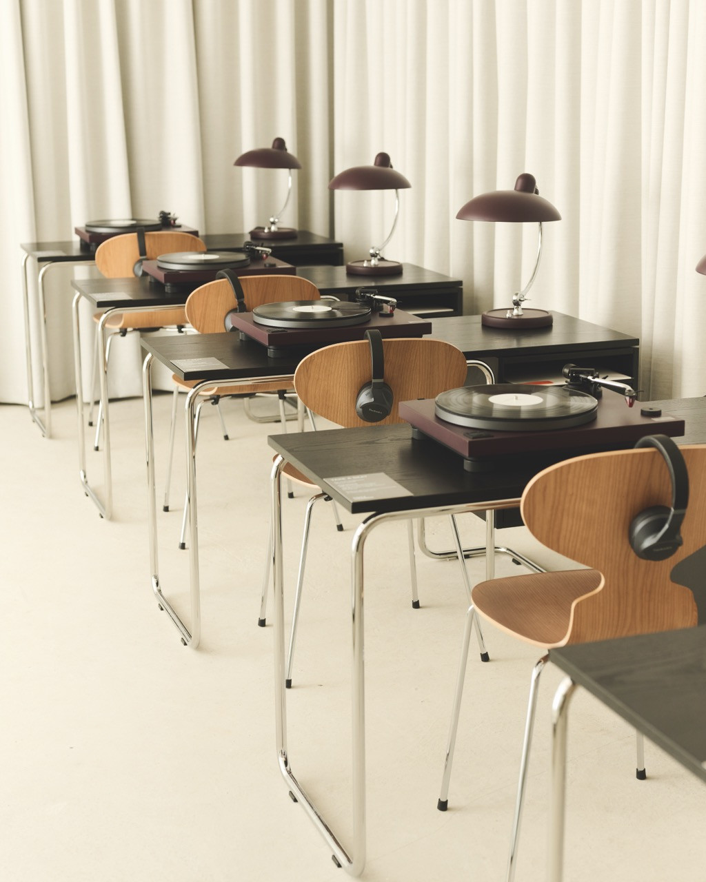 Ant chairs by Arne Jacobsen at Fritz Hansen’s Sound Club installation