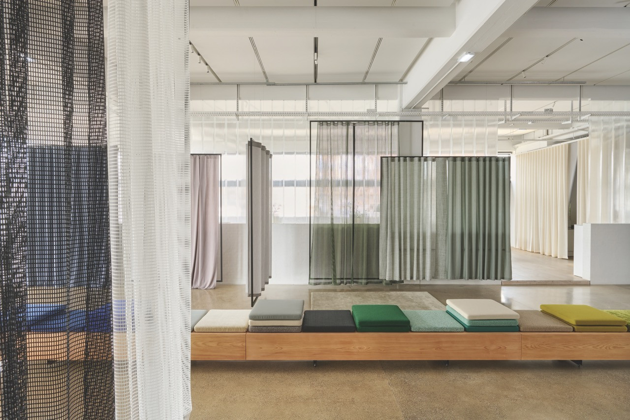 Kvadrat’s Three collection explored how fabric shapes space as it moves through it