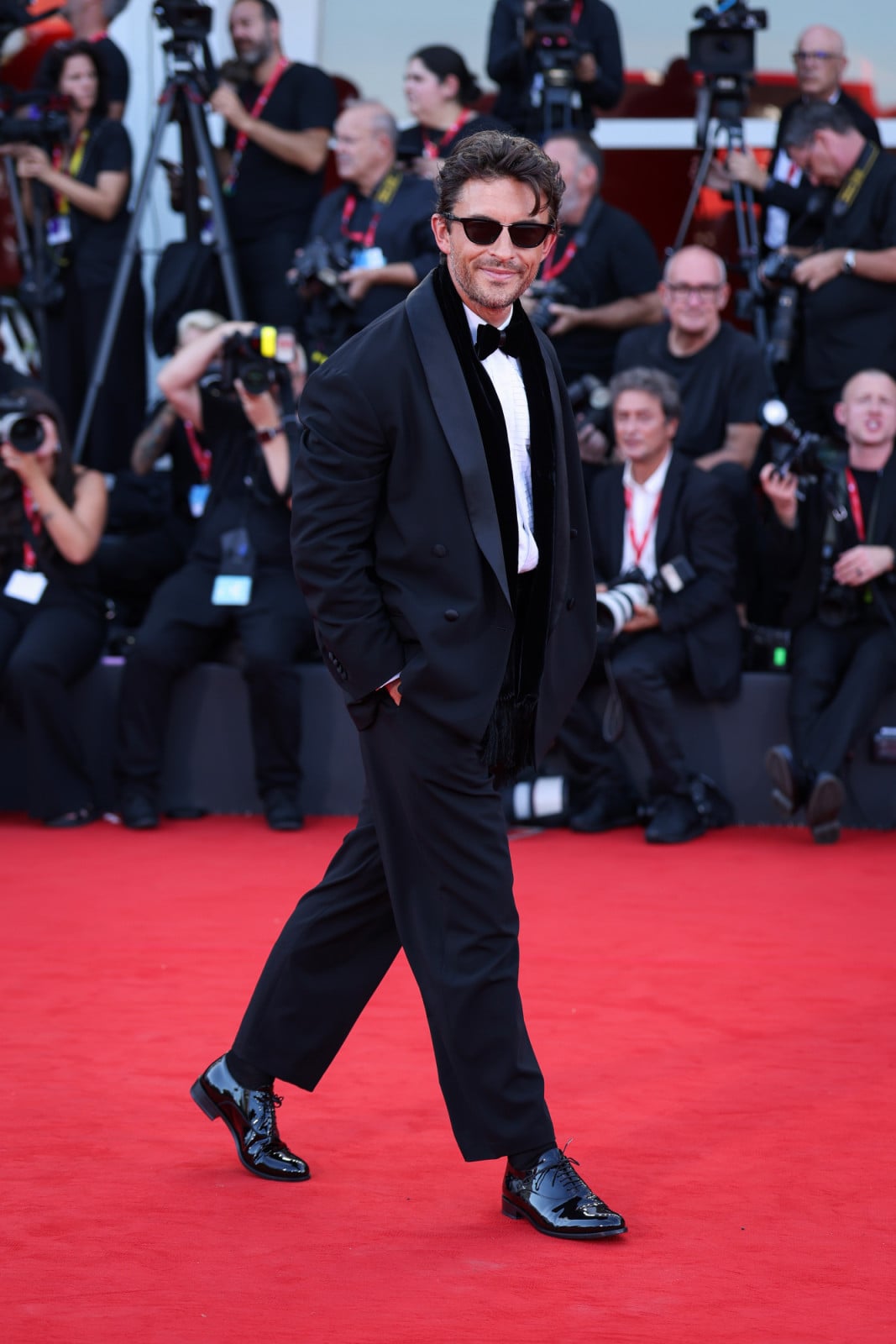 VENICE, ITALY - SEPTEMBER 02: Jonathan Bailey attends the "Ink" Screening and opening ceremony during the 83rd Venice International Film Festival at Sala Grande on September 02, 2026 in Venice, Italy. (Photo by Maria Moratti/Getty Images)