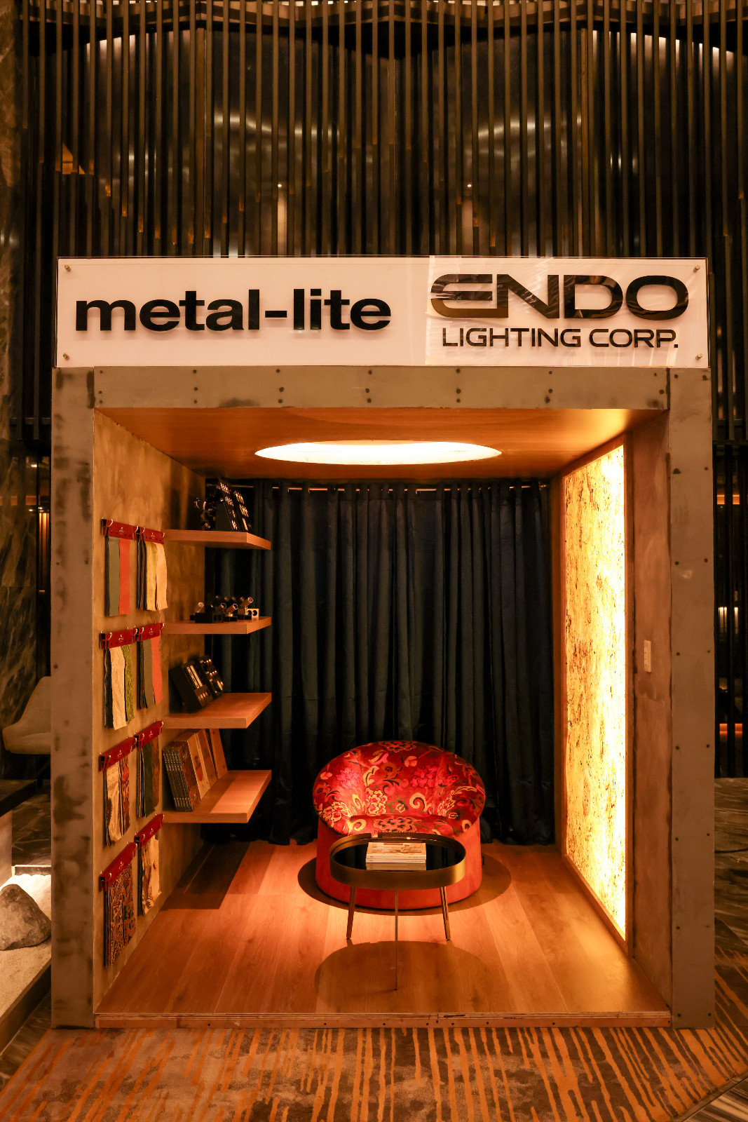The Metal-lite booth at the 2026 iteration of the Tatler Homes Design Awards, hosted at the Yawaragi restaurant of Hotel Okura