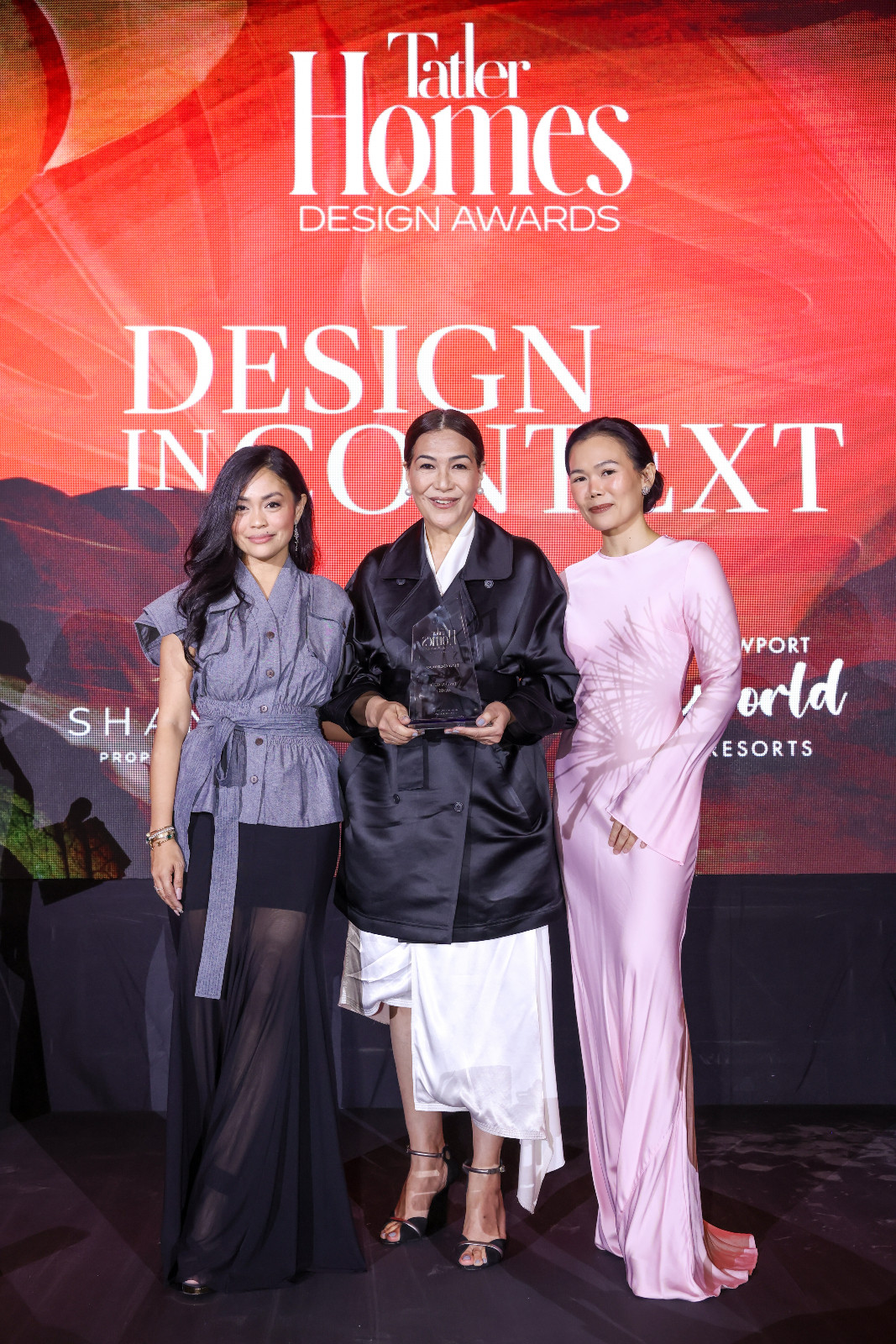 Cyndi Fernandez-Beltran, Tina Ocampo and Jet Acuzar at the Tatler Homes Design Awards 2026 in the Philippines